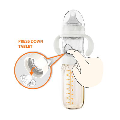 8 أونصة تركيبة حليب زجاجية خلط زجاجة رضاعة مستقيمة تدفق متوسط ​​خالية من BPA